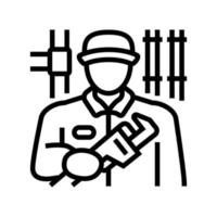 plumber maintenance line icon vector illustration