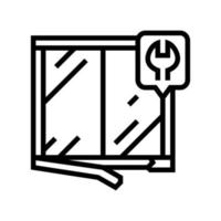 window frame repair line icon vector illustration
