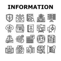 Information And Client Supporting Icons Set Vector