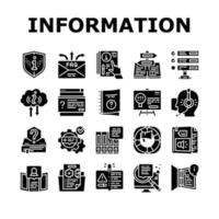 Information And Client Supporting Icons Set Vector