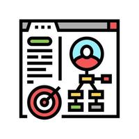 ilustración de vector de icono de color de informe de análisis de cliente