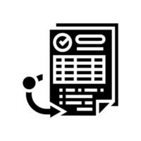 receiving report glyph icon vector illustration