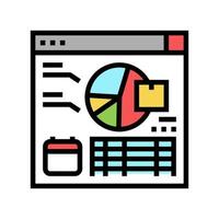 inventory forecasting report color icon vector illustration