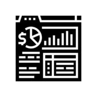 informe de ventas icono de glifo ilustración vectorial vector