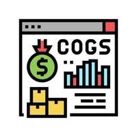 cost of goods sold cogs report color icon vector illustration