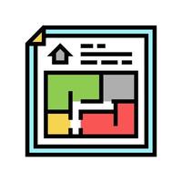 ilustración de vector de icono de color de planificación de piso