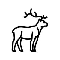 deer animal in zoo line icon vector illustration