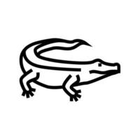 caimán reptil salvaje línea icono vector ilustración