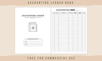 Accounting Ledger Book Interior Design vector