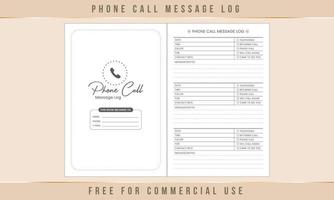 Phone Call Message Log Interior Design vector