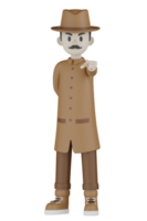 3d detective isolato con abiti di cioccolato png