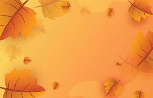 fondo de otoño con hojas de color amarillo dorado con marcos de espacio en blanco. concepto de caída de pancarta. para papel tapiz, postales, tarjetas de felicitación, páginas web, ventas en línea. ilustración vectorial vector