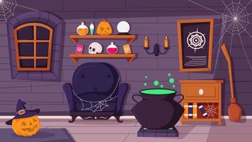 Halloween Decoration Interior Background vector