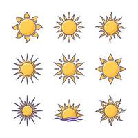 conjunto de iconos de sol vector