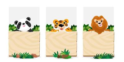 Cute animals in Zoo, Placards and banner in zoos Design for banner, layout, annual report, web, flyer, brochure, ad. vector