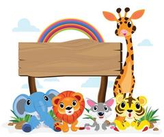 Cute animals in Zoo, Placards and banner in zoos Design for banner, layout, annual report, web, flyer, brochure, ad. vector