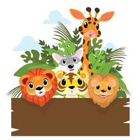 Cute animals in Zoo, Placards and banner in zoos Design for banner, layout, annual report, web, flyer, brochure, ad. vector