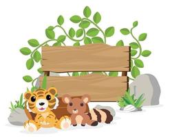 Cute animals in Zoo, Placards and banner in zoos Design for banner, layout, annual report, web, flyer, brochure, ad. vector