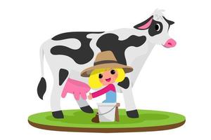 Cute animals in ranch, Farm and agriculture. illustrations of village life and objects Design for banner, layout, annual report, web, flyer, brochure, ad. vector