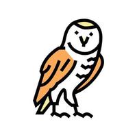 owl wild bird color icon vector illustration