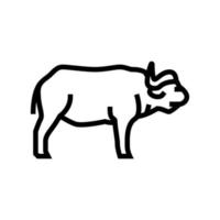 buffalo mammal wild animal line icon vector illustration