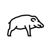 boar wild animal line icon vector illustration