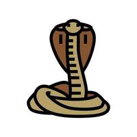 ilustración de vector de icono de color de serpiente cobra