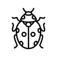 ladybug bug line icon vector illustration