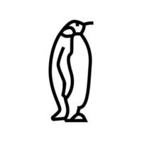 penguin bird in zoo line icon vector illustration