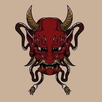 oni mask vector illustration specially made for clothing branding needs and so on