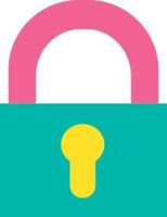 Design Colorful Vintage Locked Gate Padlock Icon vector