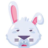 Rabbit cute animal boring expression emoji vector