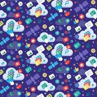 Global technology seamless pattern wallpaper vector