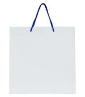 white paper bag isolated on white with clipping path photo