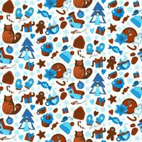 Winter season holiday seamless pattern vector