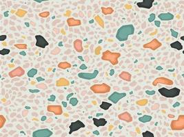 Terrazzo floor marble seamless hand crafted pattern. Traditional venetian material.Granite and quartz rocks and sprinkles mixed on polished surface.Abstract vector background for architecture designs