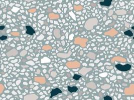 Terrazzo floor marble seamless hand crafted pattern. Traditional venetian material.Granite and quartz rocks and sprinkles mixed on polished surface.Abstract vector background for architecture designs