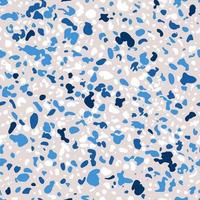 Terrazzo floor marble seamless pattern, blue, pink and white palette.Traditional venetian material.Granite and quartz rocks mixed on polished surface.Vector background for architecture designs vector