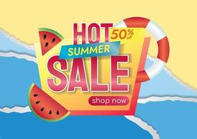 summer sale design for website beach background vector