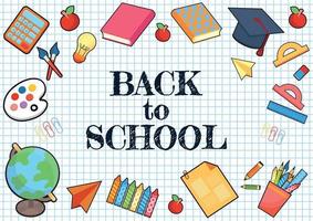 back to school for website banner design on white background vector