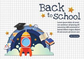 cute back to school for website banner design vector