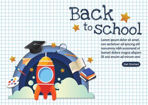 back to school for website banner cute art design