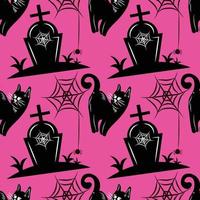 halloween cute item seamless vector design pink background