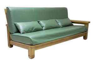 Muebles de sofá con almohada aislado en blanco con trazado de recorte foto