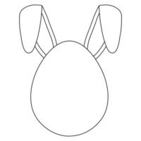 Easter egg with rabbit ears. Easter holiday. Vector illustration isolated on white background.