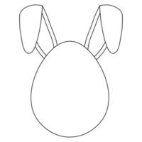 Easter egg with rabbit ears. Easter holiday. Vector illustration isolated on white background.