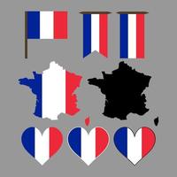 Francia. Francia mapa y bandera. ilustración vectorial