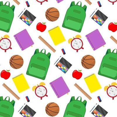 School background. Back to school seamless pattern. Vector illustration.