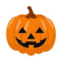 Halloween pumpkin in flat style for poster, banner, greeting card. Vector illustration.