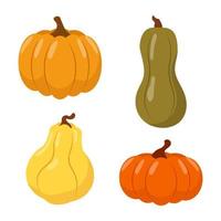 conjunto de iconos de calabaza de diferentes formas. vector illustration.set de iconos de calabaza de diferentes formas. ilustración vectorial